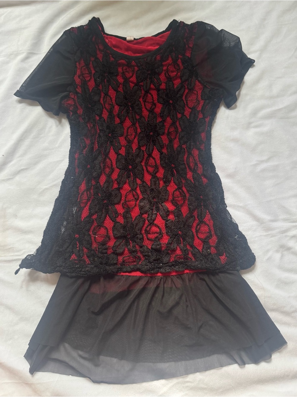 Red & Black Lace blouse
